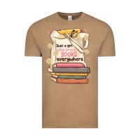 Vintage Coffee just a girl who brings books everywhere Vintage Tee - MaliasSmallBusiness