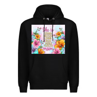 Black she is mom with flowers Premium Hoodie - TumblerDesignByShophia
