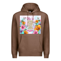 Chestnut she is mom with flowers Premium Hoodie - TumblerDesignByShophia