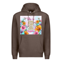 Coffee she is mom with flowers Premium Hoodie - TumblerDesignByShophia