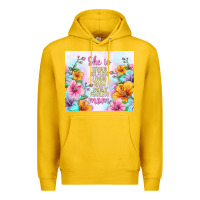 Lemon she is mom with flowers Premium Hoodie - TumblerDesignByShophia