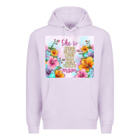 Lilac she is mom with flowers Premium Hoodie - TumblerDesignByShophia