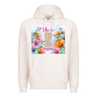 Pale Pink she is mom with flowers Premium Hoodie - TumblerDesignByShophia