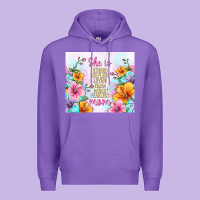 She Is Mom With Flowers Premium Hoodie Designed By Tumblerdesignbyshophia