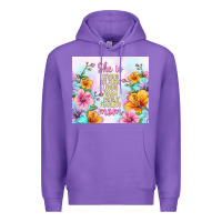 Purple she is mom with flowers Premium Hoodie - TumblerDesignByShophia