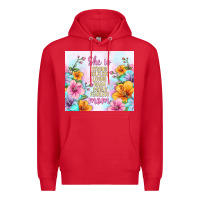 Red she is mom with flowers Premium Hoodie - TumblerDesignByShophia