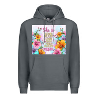 Rock she is mom with flowers Premium Hoodie - TumblerDesignByShophia
