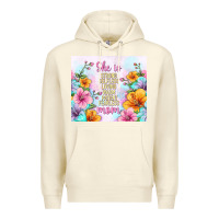 Sandshell she is mom with flowers Premium Hoodie - TumblerDesignByShophia
