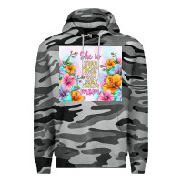 Slate Camo she is mom with flowers Premium Hoodie - TumblerDesignByShophia