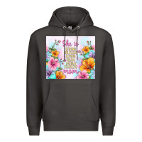 Smoke she is mom with flowers Premium Hoodie - TumblerDesignByShophia