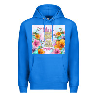 True Royal she is mom with flowers Premium Hoodie - TumblerDesignByShophia