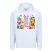 White she is mom with flowers Premium Hoodie - TumblerDesignByShophia
