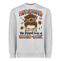 Heather Grey motherhood the perfect mix of chaos and love Heavyweight Sweatshirt - MaliasSmallBusiness