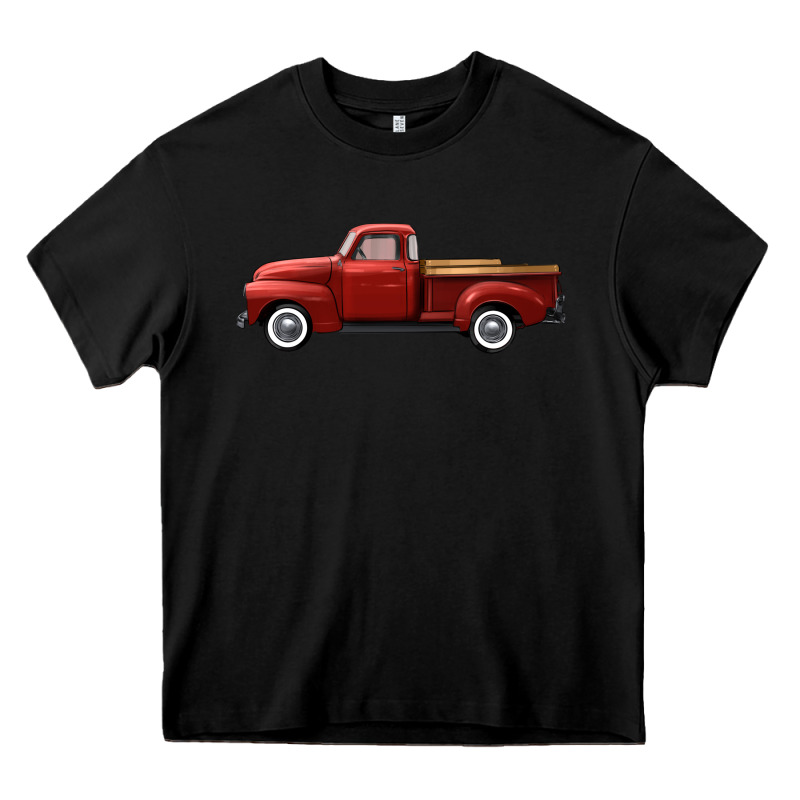 Western Red Truck Right Side View Heavy Core Tee by FaDigitalArtStudio | Teevron