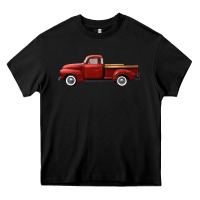 Black western red truck right side view Heavy Core Tee - FaDigitalArtStudio
