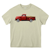 Mossy western red truck right side view Heavy Core Tee - FaDigitalArtStudio