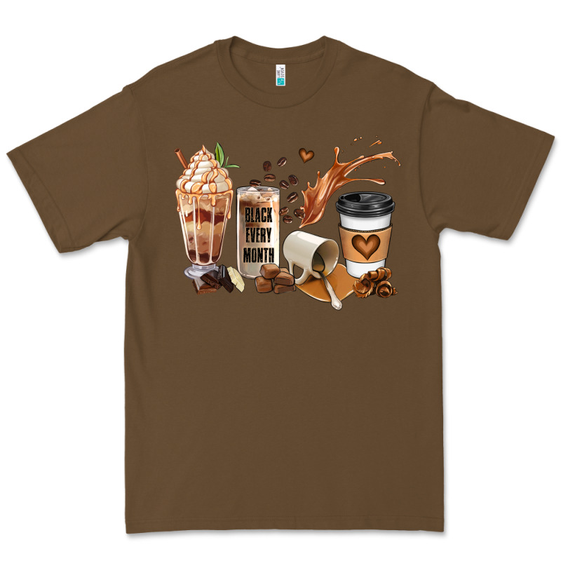 Black Every Month Melanin Coffee Cups Premium Tee by JahusDesignShop | Teevron