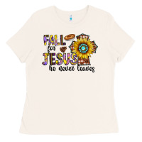 Bone fall for jesus he never leaves Ladies Tee - CowhideDigitalArt