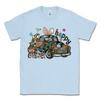 Dusty Blue Happy Easter Classic Tee - CowhideDigitalArt