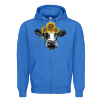 True Royal holstein cow with sunflower Zipper Hoodie - BarkalooDesign