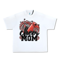 White cheer mom Urban Heavy Tee - MaliasSmallBusiness