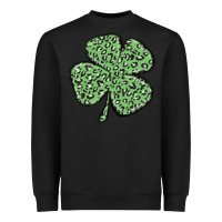 Black leopard shamrock Heavyweight Sweatshirt - MaliasSmallBusiness