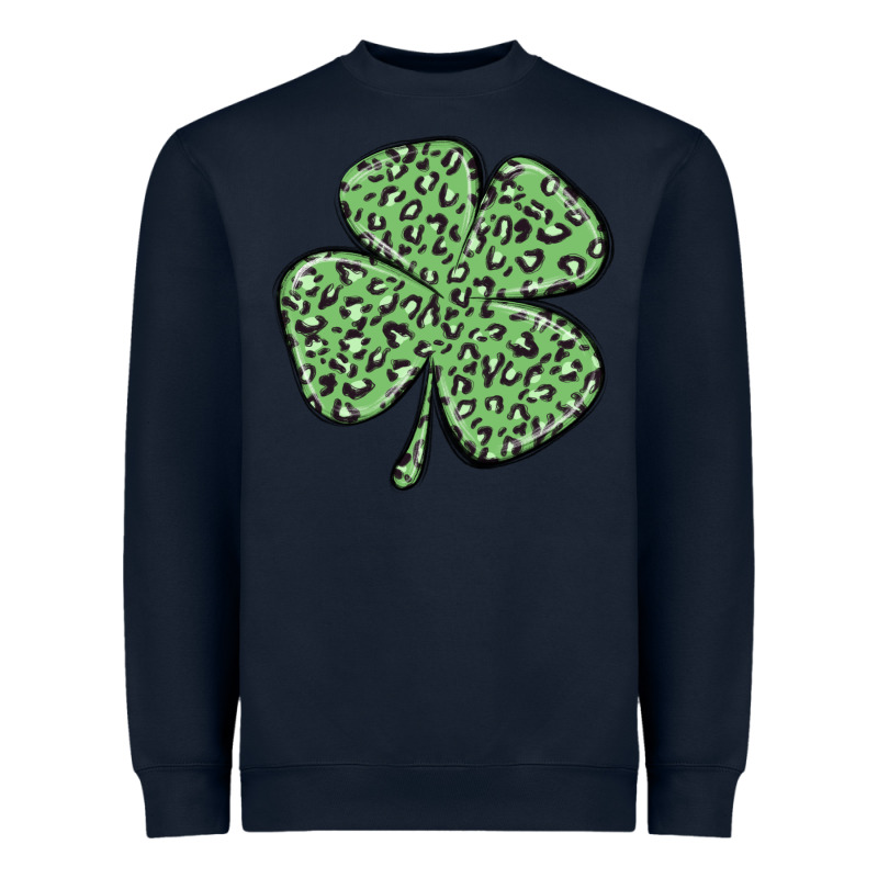 Leopard Shamrock Heavyweight Sweatshirt by MaliasSmallBusiness | Teevron