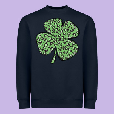 Leopard Shamrock Heavyweight Sweatshirt Designed By Maliassmallbusiness