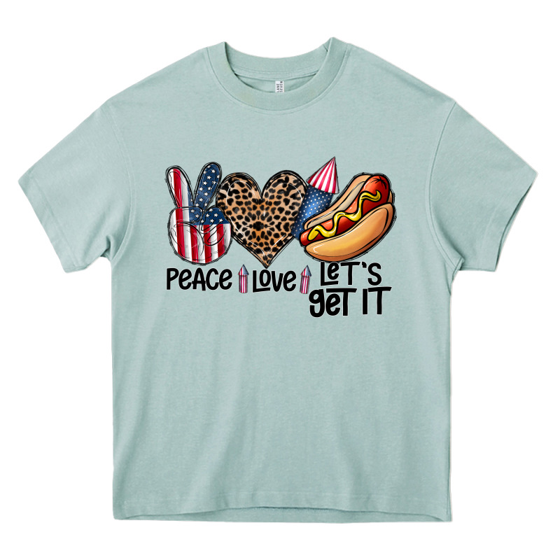 Peace Love Let's Get It Heavy Core Tee by CowhideDigitalArt | Teevron