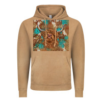Vintage Camel highland cow turquoise gemstones western patterns Vintage Hoodie - BarkalooDesign