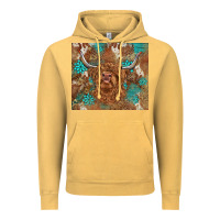 Vintage Mustard highland cow turquoise gemstones western patterns Vintage Hoodie - BarkalooDesign