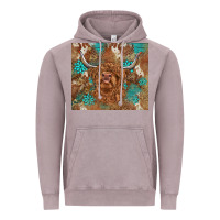 Vintage Zinc highland cow turquoise gemstones western patterns Vintage Hoodie - BarkalooDesign