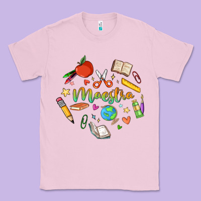 Maestra Teacher Heart Doodle Classic Tee Designed By Maliassmallbusiness