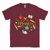 Burgundy maestra teacher heart doodle Classic Tee - MaliasSmallBusiness