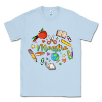 Dusty Blue maestra teacher heart doodle Classic Tee - MaliasSmallBusiness