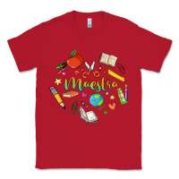 Red maestra teacher heart doodle Classic Tee - MaliasSmallBusiness