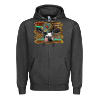 Charcoal Heather holstein cow with cap and leopard background Zipper Hoodie - BarkalooDesign