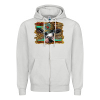 Dove Grey holstein cow with cap and leopard background Zipper Hoodie - BarkalooDesign
