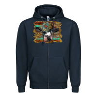 Navy holstein cow with cap and leopard background Zipper Hoodie - BarkalooDesign