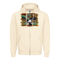 Sandshell holstein cow with cap and leopard background Zipper Hoodie - BarkalooDesign