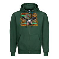 Sports Green holstein cow with cap and leopard background Zipper Hoodie - BarkalooDesign