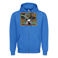 True Royal holstein cow with cap and leopard background Zipper Hoodie - BarkalooDesign