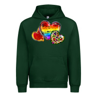 Forest Green Pride hearts Urban Hoodie - FaDigitalArtStudio