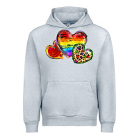 Heather Grey Pride hearts Urban Hoodie - FaDigitalArtStudio