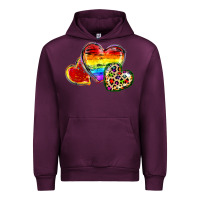 Mauve Wine Pride hearts Urban Hoodie - FaDigitalArtStudio
