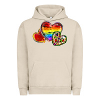 Pigment French Oak Pride hearts Urban Hoodie - FaDigitalArtStudio