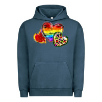 Pigment Midnight Navy Pride hearts Urban Hoodie - FaDigitalArtStudio