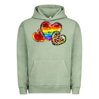 Pigment Oil Green Pride hearts Urban Hoodie - FaDigitalArtStudio