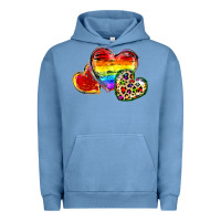 Pigment Pebble Blue Pride hearts Urban Hoodie - FaDigitalArtStudio