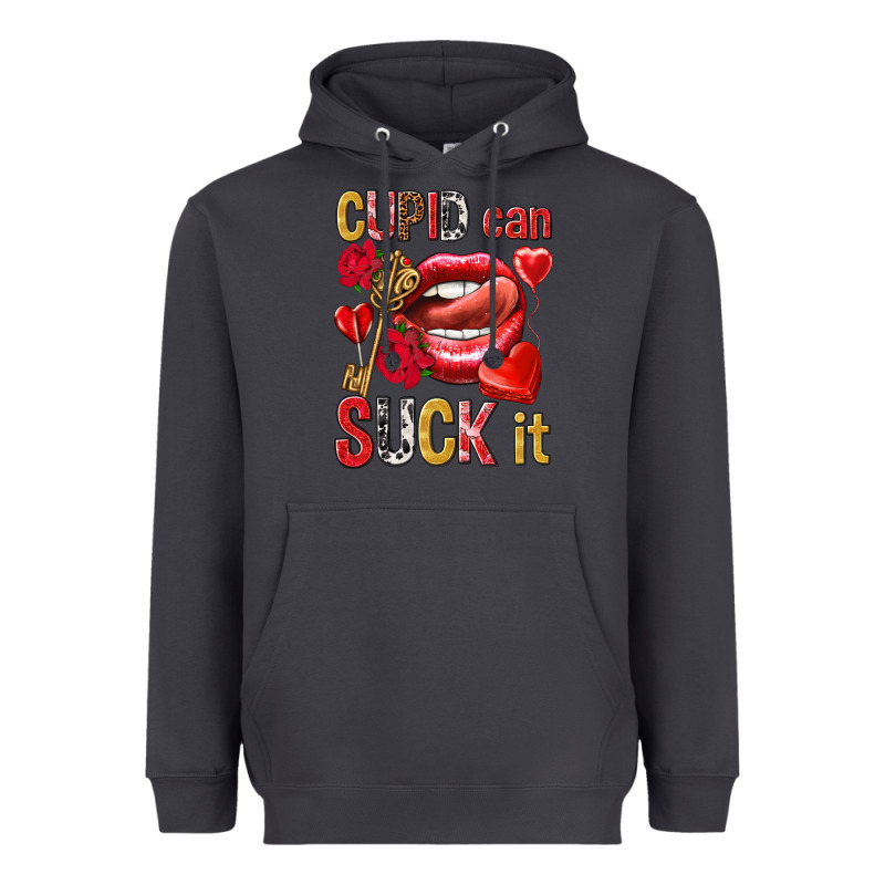 Cupid Can Suck It Valentine's Day Heavyweight Hoodie by HowdyJamesFarm | Teevron